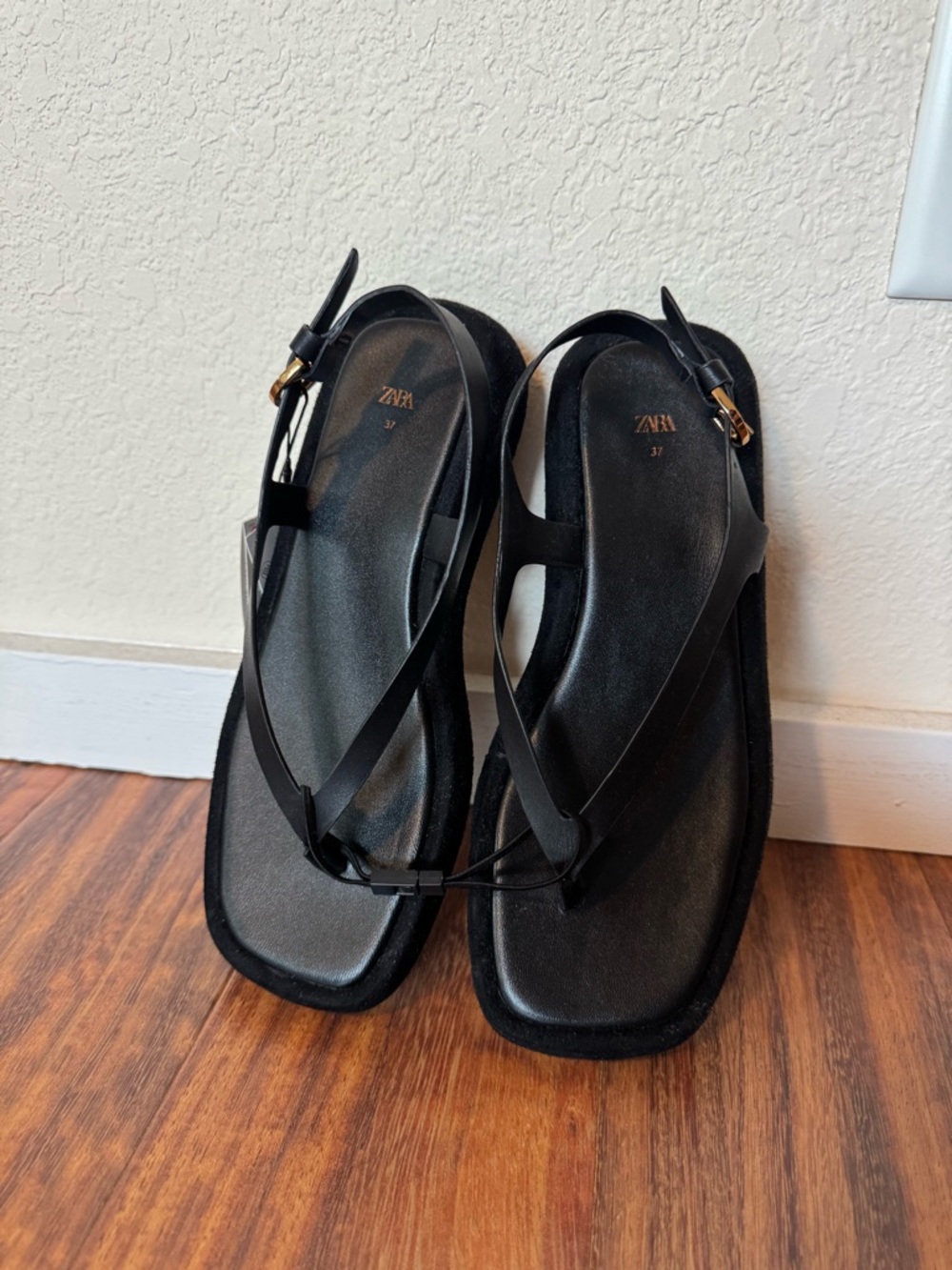 NWT Zara flatform flip flop sandals 7/37 - Picture 2 of 7